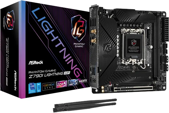 ASRock Z790I PG LIGHTNING WIFI -moderkort - Intel Z790 - Intel LGA1700 -sockel - DDR5 RAM - Mini-ITX