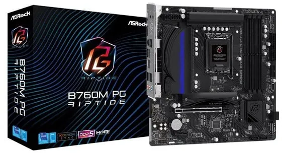 ASRock B760M PG Riptide Moderkort - Intel B760 - Intel LGA1700 - DDR5 RAM - Micro-ATX