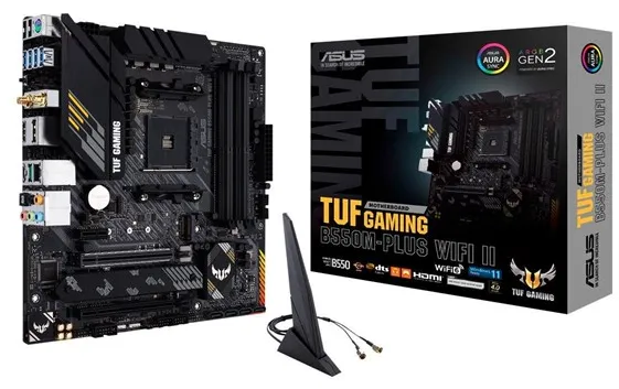 ASUS TUF GAMING B550M-PLUS WIFI II Moderkort - AMD B550 - AMD AM4 - DDR4 RAM - Micro-ATX