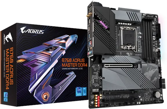 GIGABYTE B760 AORUS MASTER DDR4 Moderkort - Intel B760 - Intel LGA1700 - DDR4 RAM - ATX